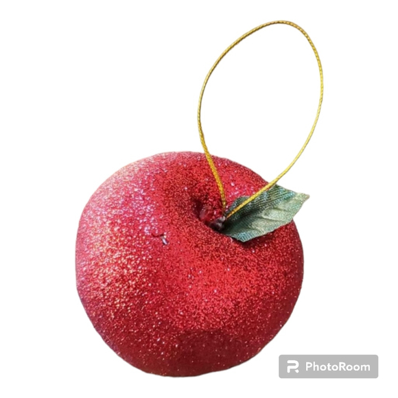 Set of 12 Sparkly Apple Ornaments | Glitter Holiday Decor - Picture 9 of 14